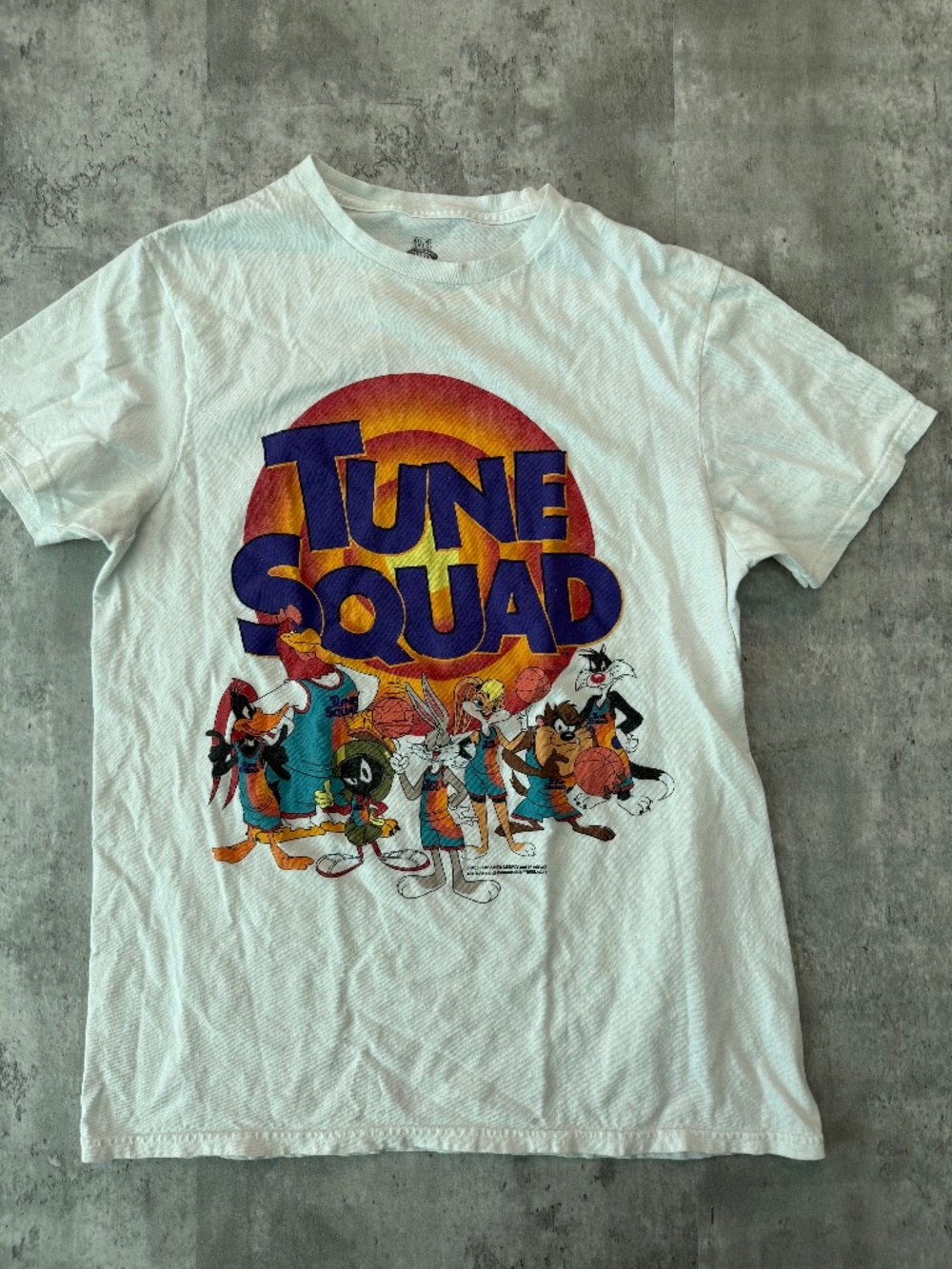 Space Jam Tune Squad Graphic White Men's Crew Neck Short Sleeve T-Shirt Size M